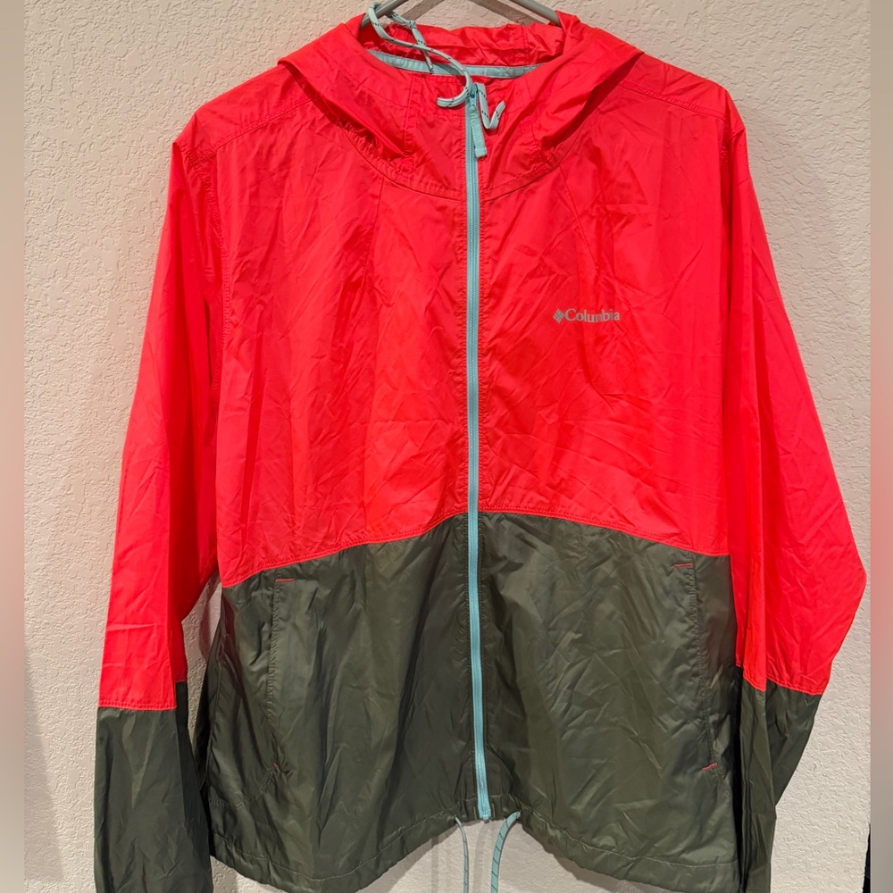 Columbia Coral and Aqua Windbreaker